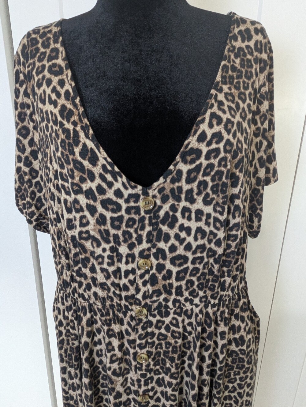 Torrid Plus Size 4x 26 Leopard Print Midi Dress  Short Sleeve - Picture 7 of 11